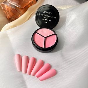 Vernis à ongles gel crème solide 3 couleurs, texture boue gelée, gel épais non flottant, application facile DIY, manucure - Product Image 3
