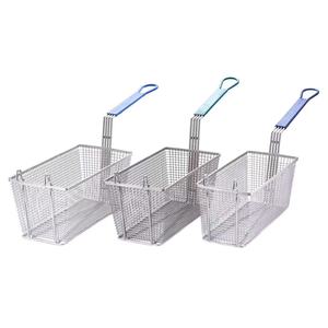 Gran oferta, cesta rectangular de acero inoxidable <span class=keywords><strong>para</strong></span> freír, soporte reutilizable <span class=keywords><strong>para</strong></span> patatas fritas, colador de alimentos con asa - Product Image 3