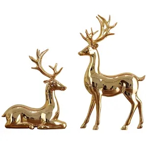 Factory Light Luxury Scandinavian Fashion Gold Plating Moose Living Room Home Decorations Small Ornaments