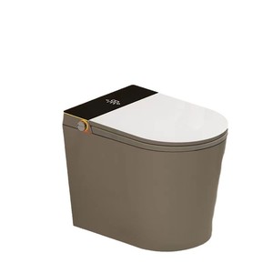 Inodoro inteligente de 52 cm, montado en el suelo, con descarga por sifón, asiento con calefacción y tapa automática para apartamentos pequeños - Product Image 2