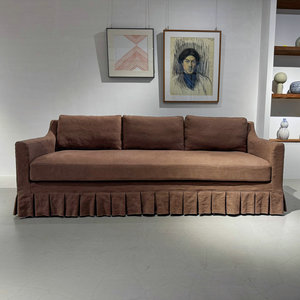 Canapé 3 places en lin plissé confortable au design français moderne et luxueux avec franges en forme de I pour la décoration intérieure - Product Image 4