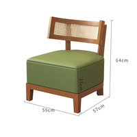 Ensemble de chaises de table de café en bois massif de style Wabi-Sabi moderne pour restaurants décontractés tissage de rotin pour magasins de thé à bulles taches de dessert