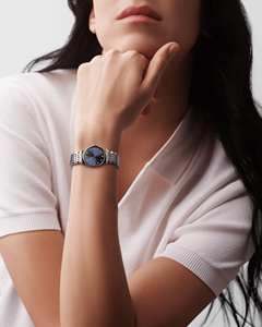 Ladies Slim Round Quartz Watch Stainless Steel Multi Link Bracelet Sunburst Dial Diamond Markers Scratch Resistant Longinesing - Product Image 1