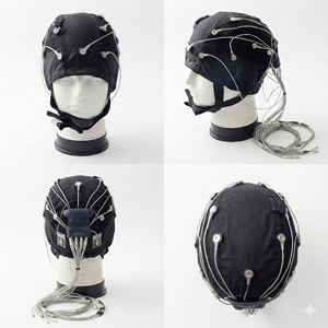 Professionele <span class=keywords><strong>EEG</strong></span>-capset van textiel <span class=keywords><strong>S</strong></span>/M/L 16/24/32 kanalen Wegwerp-elektroden Plug & Play voor klinische <span class=keywords><strong>EEG</strong></span>-registratie - Product Image 2