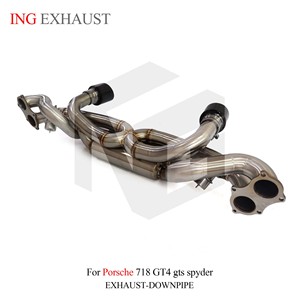 ING Stainless Steel <b>Exhaust</b> <b>Valved</b> Catback for 718 GTS GT4 With High Quality 718 GT4 <b>Exhaust</b> Pipes Car - Product Image 3