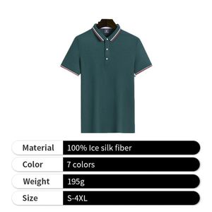 Polo en soie glacée anti-boulochage, dernière collection été, pour femmes et hommes, vente en gros - Product Image 6