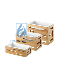 Présentoir de desserts en bois pour traiteur de mariage avec assiettes en céramique pour table de buffet et décoration de fête