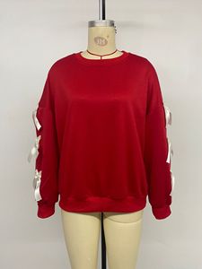 <span class=keywords><strong>Felpa</strong></span> <span class=keywords><strong>Oversize</strong></span> da Donna con Fiocco Natalizio Rosso, Design Autunno-Inverno - Product Image 4