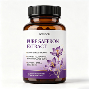 Cápsulas de Extracto de Azafrán Puro de Marca Privada OEM/ODM, Bienestar Herbal, Antioxidante, Refuerzo Inmunológico, Certificado Halal - Product Image 1