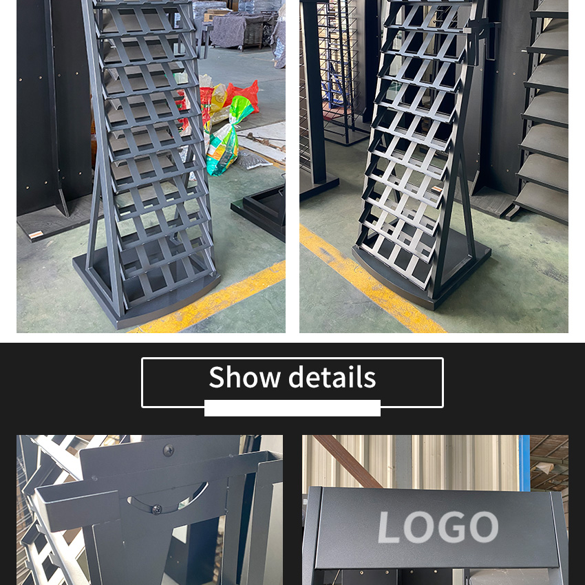 Soportes de suelo personalizados de fábrica que muestran soportes de torre para baldosas de cerámica, piedra, mármol, granito, cuarzo, muestra de exhibición.