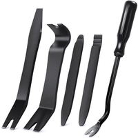 Kit de 5 outils de démontage de clips de panneaux de porte intérieurs de voiture, outils de levier en plastique pour l'installation de radios et d'autoradios de véhicules, pour usage automobile
