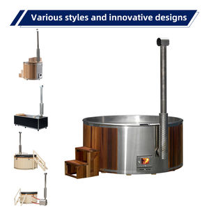 Ступеньки на крыльцо для гидромассажной ванны с дровяным пожаром, гибридная гидромассажная Ванна, открытый спа-салон с навесом и сертификатом CE - Product Image 4