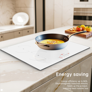 Table de cuisson à <span class=keywords><strong>induction</strong></span> électrique encastrable 7000W, 3 brûleurs, écran tactile, couleur <span class=keywords><strong>blanche</strong></span>, qualité supérieure, prix bas, durable, pour usage domestique - Product Image 2