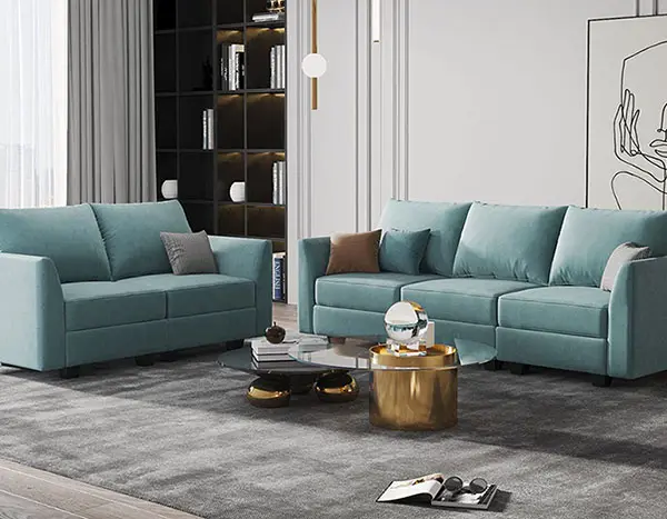 Modernes Wohnzimmer 2/3-Sitzer Stoff Sofa Set Möbel Wohnzimmer Sofas