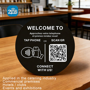 Tag NFC per Recensioni Google <span class=keywords><strong>100</strong></span>*100mm - Programmabile per Ristoranti, Hotel, Tavoli, Vetrine (NFC 213 215 216) con Codice QR - Product Image 2