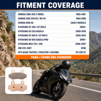 Plaquettes de frein moto frittées FA86 – Nouvelles plaquettes de disque avant pour CMX 250 Rebel, Hyosung GT 250, GV 250, Aquila ATV