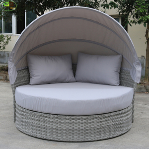 Bequemer und hochwertiger Liegestuhl aus Korb geflecht mit Sonnenschutz - Product Image 5