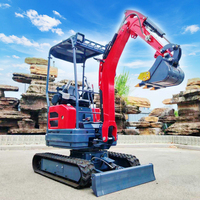 Mini-excavatrice sur chenilles 1,8t avec moteur Bosch Rexroth Hydraulics, débroussailleuse, moteur diesel, livraison gratuite, certifiée CE/EPa