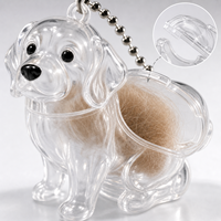 Porte-clés souvenir pour poils d'animaux, design animalier de dessin animé, boîte de rangement pour poils de chat et de chien, capsule transparente, pendentif de sac de jouets pour les festivals