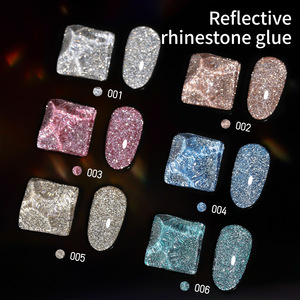 Gel à ongles argenté réfléchissant effet diamant broyé, super brillant, vernis à ongles UV pour fêtes et nail art DIY - Product Image 2