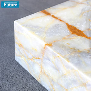 طاولة قهوة فاخرة من الحجر الطبيعي لغرفة المعيشة، مصنوعة من رخام العقيق الأزرق، تصميم مخصص - Product Image 4