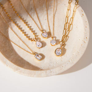 Collar con Colgante de Corazón con Circonita Grande, Chapado en Oro de 18k, de Acero Inoxidable, Resistente al Deslustre, para Uso Diario, Joyería de Verano para Mujer - Product Image 2