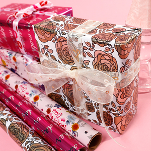 Wholesale 80g Birthday Valentine's Day Metallic <b>Paper</b> 43*300cm Gift Luxury Custom Packaging <b>Wrapping</b> <b>Paper</b> Roll - Product Image 5