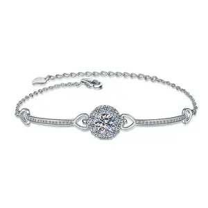 Premium Women's Engagement Bracelet 2CT Moissanite 925 Sterling Silver Bracelet