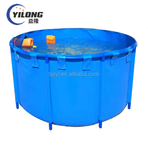Réservoir d'étang d'eau pliable circulaire en PVC enduit de bâche extérieure Réservoir d'élevage de poissons koi à cylindre de <span class=keywords><strong>1000</strong></span> <span class=keywords><strong>litres</strong></span> - Product Image 3