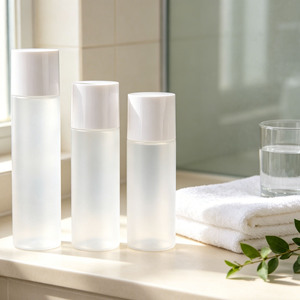 Vente en gros de flacons de toner en plastique vides de 100 ml |   Contenant d'emballage cosmétique étanche avec insert pour sérum/essence - Product Image 1
