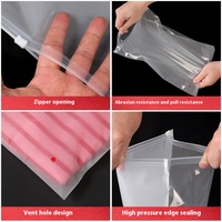 Haute transparence CPE givré Composite fermeture éclair PPE sac Ziplock conception pour vêtements sous-vêtements chaussures chaussettes emballage prêt Stock