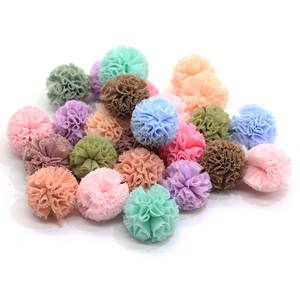 Balles Pom poms en Tulle de couleur assortie, 25MM de diamètre, grands Pompoms, artisanat pour fournitures de bricolage et décorations artisanales créatives à faire soi-même - Product Image 2