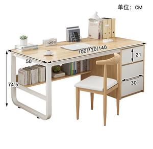 Moderner, schlichter Holzschreibtisch für Home-Office und Schlafzimmer – Computertisch aus Eisen mit Schublade für kleine Räume – Großhandelsmöbel - Product Image 6