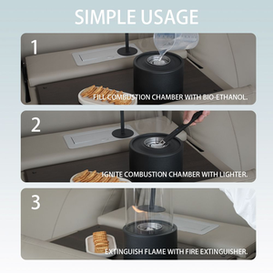 Moderna Mesa de Exterior con Chimenea de Bioetanol, Pequeña, Independiente, Portátil, para Fiestas - Product Image 4