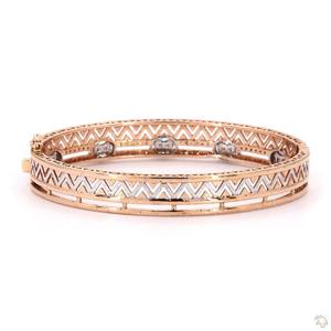 Bracelet tennis élégant en or, argent et or rose avec diamants pour femme, bijou de créateur stylé, accessoire de luxe confortable - Product Image 4