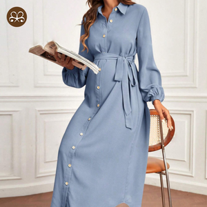 Abito elegante a maniche lunghe premaman da donna Casual da giorno in stato di gravidanza abito da camicia morbido - Product Image 3