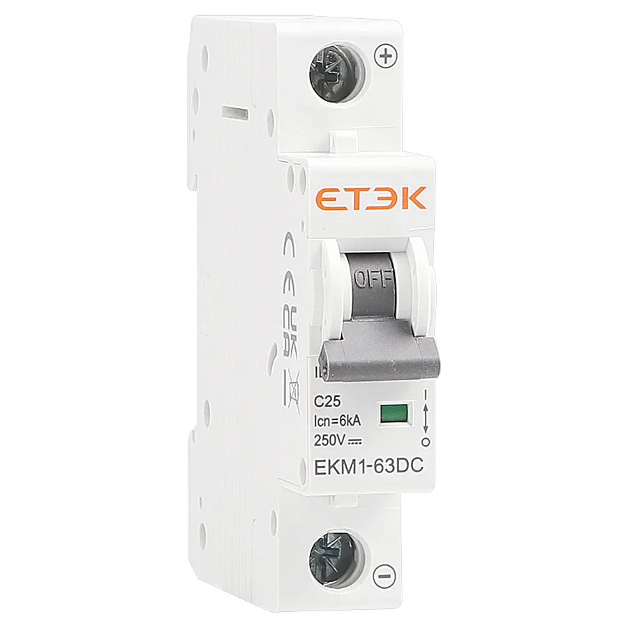 Etek disjuntor sobrecorrente EKM1-63DC, polo único dc, disjuntor 63a com tipo térmico-magnético de viagem