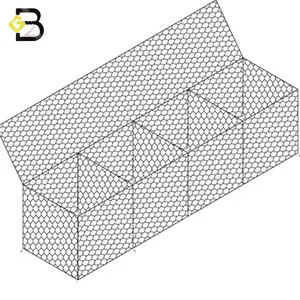 Caixa de Gabião galvanizada para Gabião, caixa de gabião revestida de PVC, correias de gabião hexagonal com melhor preço de fábrica