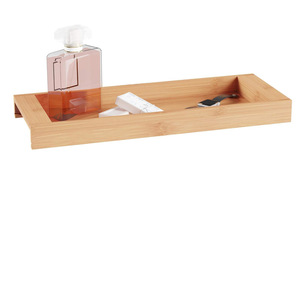 Bamboo Tray Rectangular Countertop Storage Box Minimalist Design Bathroom Vanity Organizer Eco Friendly <b>Wooden</b> Tray - Product Image 1
