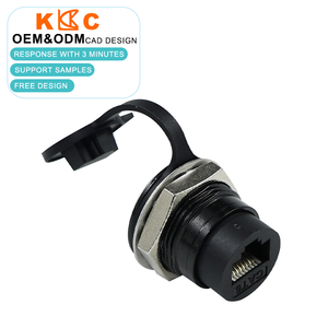 IP67 RJ45 Waterproof Connector Cat5e / Panel Mount Ethernet Receptacle , 8P8C LAN <b>Socket</b> / For Outdoor CCTV & LED Display - Product Image 3