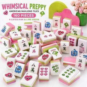 Juego de Mahjong Americano de Diseño Exclusivo, 160 Fichas, Estilo Preppy con Corazones y Nubes, 4 Capas de Acrílico, Estilo NMJL, Juego de Regalo de Lujo - Product Image 3