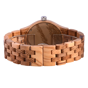 Montre-bracelet pour homme en édition limitée avec mouvement à quartz japonais, nouveau chronographe en bois d'olivier, boîtier en acier résistant à l'eau - Product Image 3