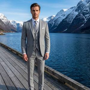 Costume élégant pour <span class=keywords><strong>homme</strong></span>, 5 pièces, coupe ajustée, style élégant pour <span class=keywords><strong>soirée</strong></span> - Product Image 3