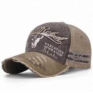 หมวกเบสบอลวินเทจสองสีแบบทำเก่า ปักโลโก้ ปีกโค้ง ป้องกันแสงแดด - Product Image 4