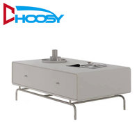 Table basse rectangulaire moderne en chêne écologique avec cadre en métal, style crème, rangement pour petit appartement, meubles de salon