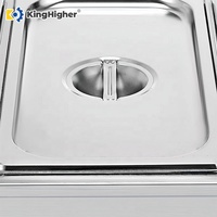 Gewerblicher Elektrischer Bain-Marie Speisenwärmer Tischmodell Edelstahl Buffet-Displaybehälter für Restaurant Hotel Catering