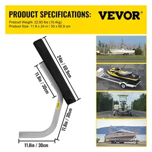 REYNOL Boat Trailer Guide-on, 24 ", un par de guías de literas de pontones de remolque, accesorios de montaje completos