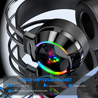 Headset Gaming PC Stereo Headphone FPS dengan Mic Lampu LED Auriculares Gamer untuk Komputer PS4 Xbox