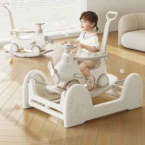 Caballito balancín Babygo Aviator de plástico, juguete para bebés con forma de dibujos animados para bebés y niños pequeños de 0 a 3 años - Product Image 1