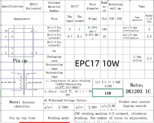 ROHS 승인 EPC13 멀티 슬롯 부스트 칩 보드 변압기 멀티미디어 장비
